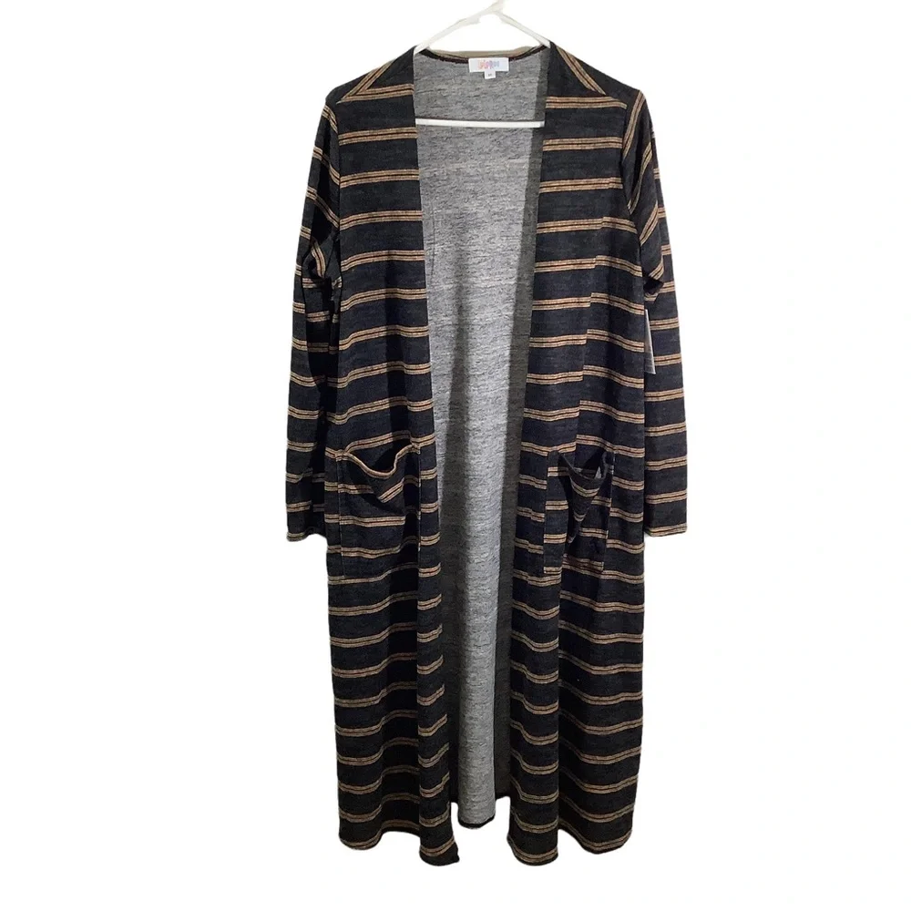 Lularoe Stripe Open Front Long Cardigan